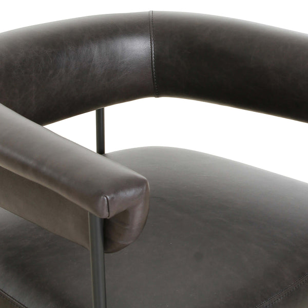 Home Fashion Carrie Leather Bar & Counter Stool Sonoma Black By Four Hands