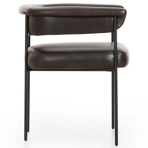 Home Fashion Carrie Leather Dining Chair Sonoma Black Set Of 2 By Four Hands