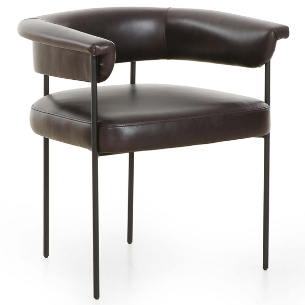 home fashion Carrie Leather Dining Chair Sonoma Black Set of 2 by Four Hands