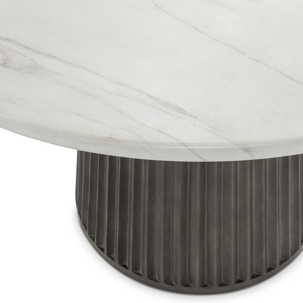 Home Fashion Caspia Outdoor Round Dining Table Gray