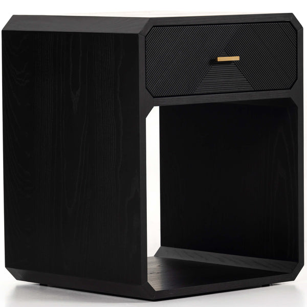 home fashion Caspian Nightstand Black Ash Veneer by Four Hands
