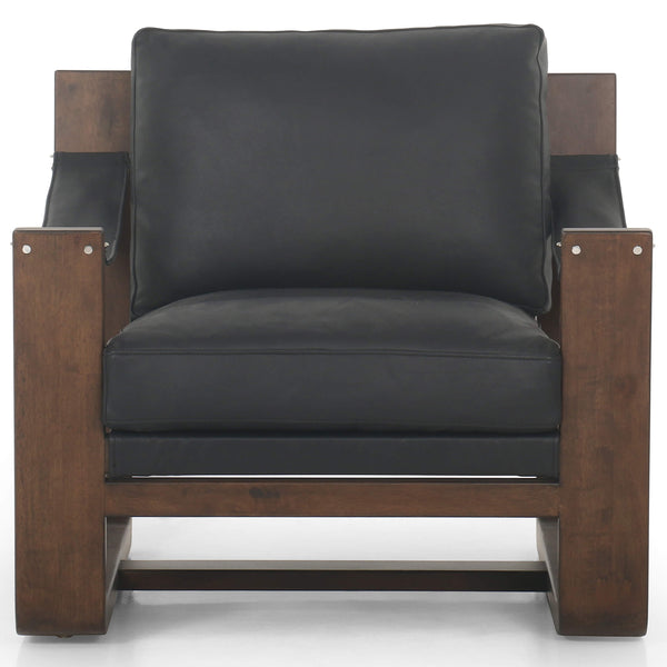 Home Fashion Cesar Leather Chair Carson Black By Four Hands