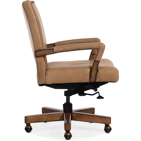 Home Fashion Chace Leather Executive Swivel Tilt Chair Venerando Latte