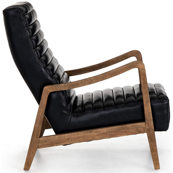 Home Fashion Chance Leather Chair Dakota Black By Four Hands
