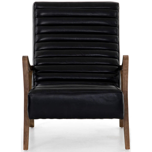 Home Fashion Chance Leather Chair Dakota Black By Four Hands