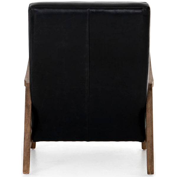 Home Fashion Chance Leather Chair Dakota Black By Four Hands