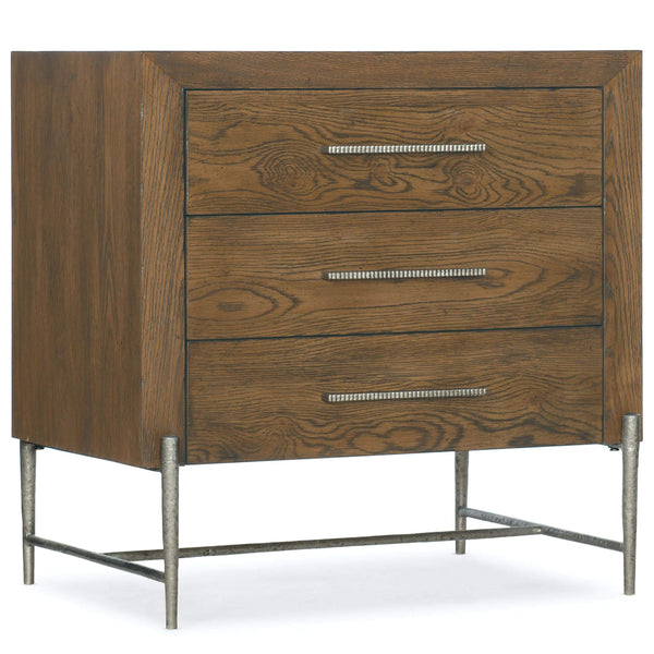 home fashion Chapman 3 Drawer Nightstand w/Metal Base