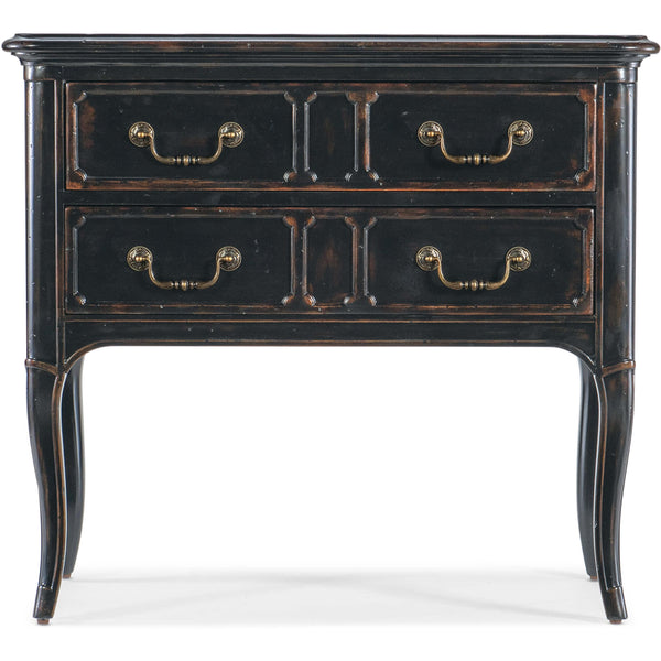 Home Fashion Charleston 2 Drawer Nightstand Black Cherry