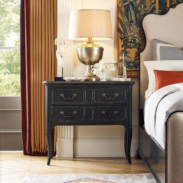 Home Fashion Charleston 2 Drawer Nightstand Black Cherry