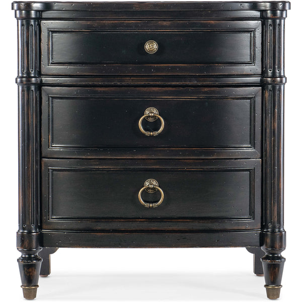Home Fashion Charleston 3 Drawer Nightstand Black Cherry