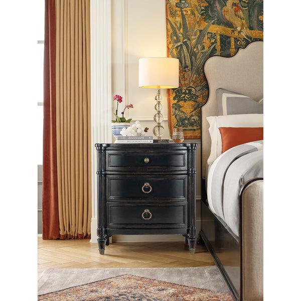 Home Fashion Charleston 3 Drawer Nightstand Black Cherry