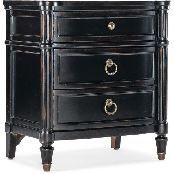 home fashion Charleston 3 Drawer Nightstand Black Cherry