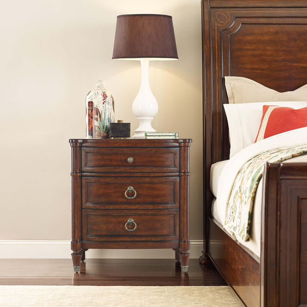 Home Fashion Charleston 3 Drawer Nightstand Maraschino Cherry