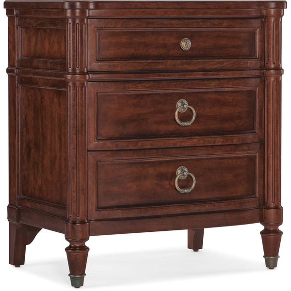 home fashion Charleston 3 Drawer Nightstand Maraschino Cherry