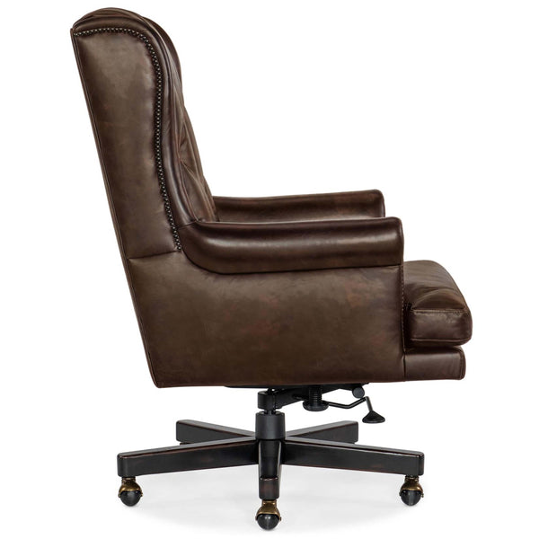 Home Fashion Charleston Leather Executive Swivel Tilt Chair Old Saddle Cocoa