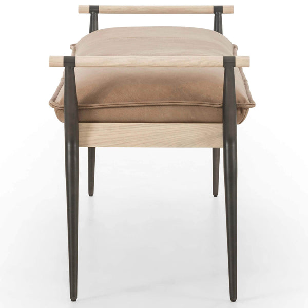 Home Fashion Charlotte Leather Bench Palermo Drift By Four Hands