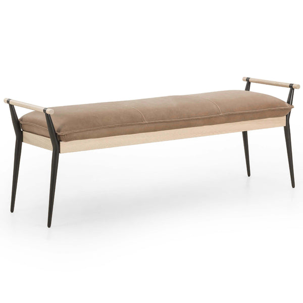 home fashion Charlotte Leather Bench Palermo Drift by Four Hands
