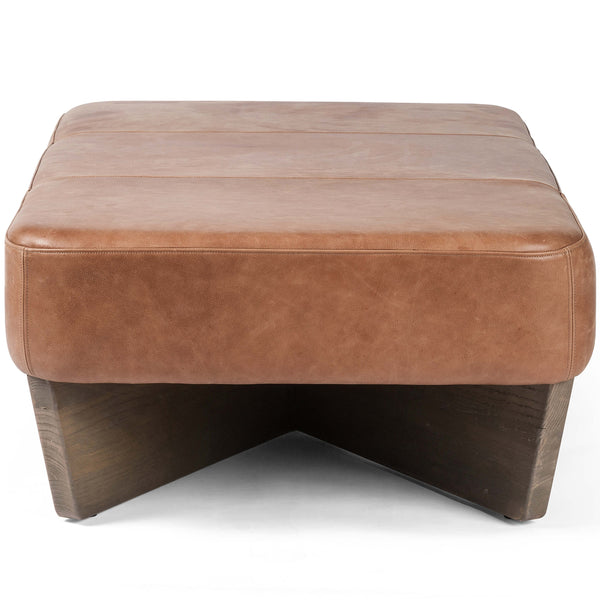 Home Fashion Chaz Leather Large Ottoman Palermo Cognac By Four Hands