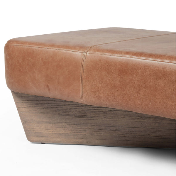Home Fashion Chaz Leather Large Ottoman Palermo Cognac By Four Hands