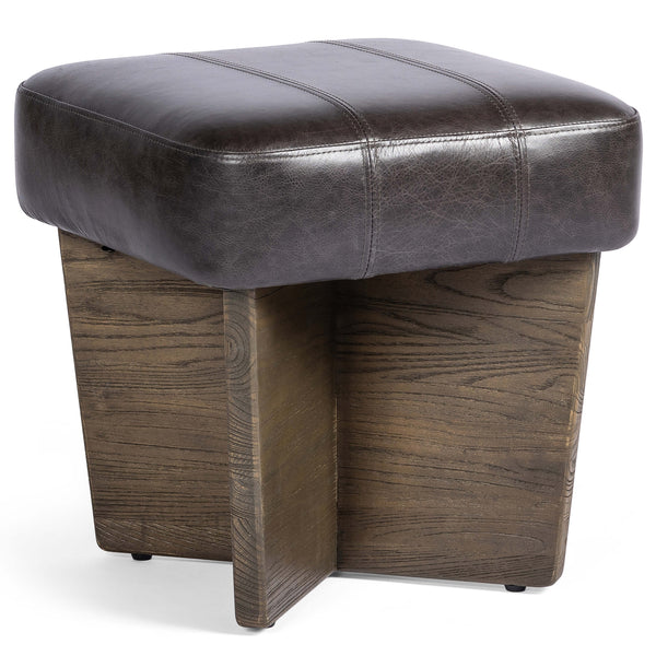 home fashion Chaz Leather Ottoman Sonoma Black by Four Hands