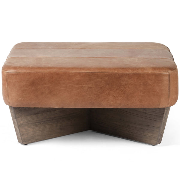 Home Fashion Chaz Leather Square Ottoman Palermo Cognac By Four Hands