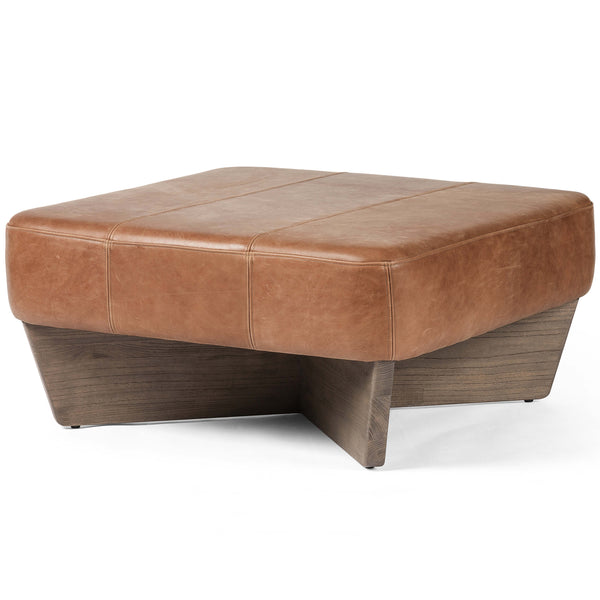 home fashion Chaz Leather Square Ottoman Palermo Cognac by Four Hands