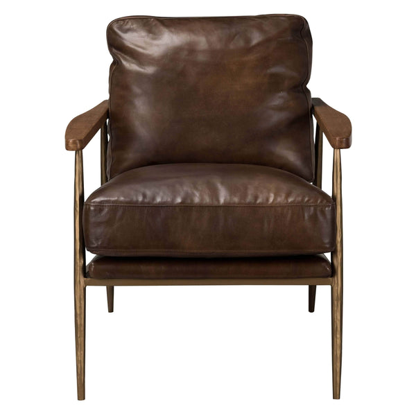 Home Fashion Christopher Leather Club Chair Antique Brown