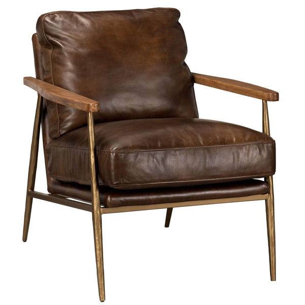 home fashion Christopher Leather Club Chair Antique Brown