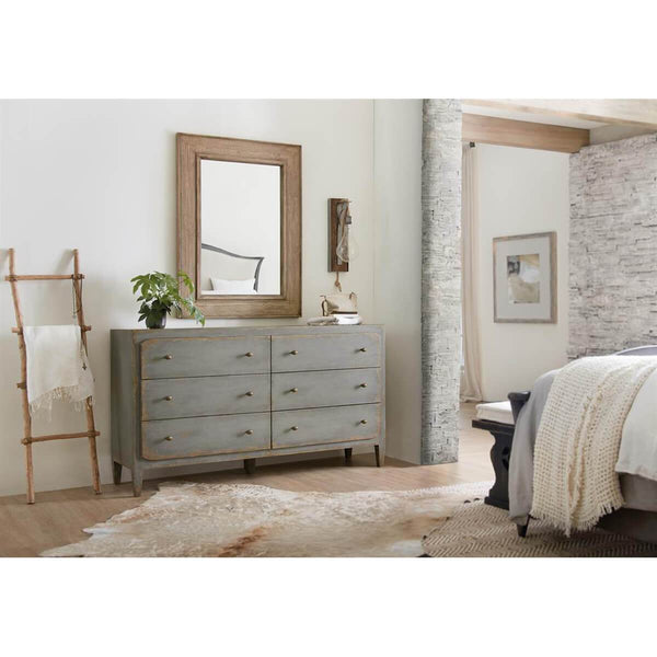 Home Fashion Ciao Bella 6 Drawer Dresser Speckled Gray