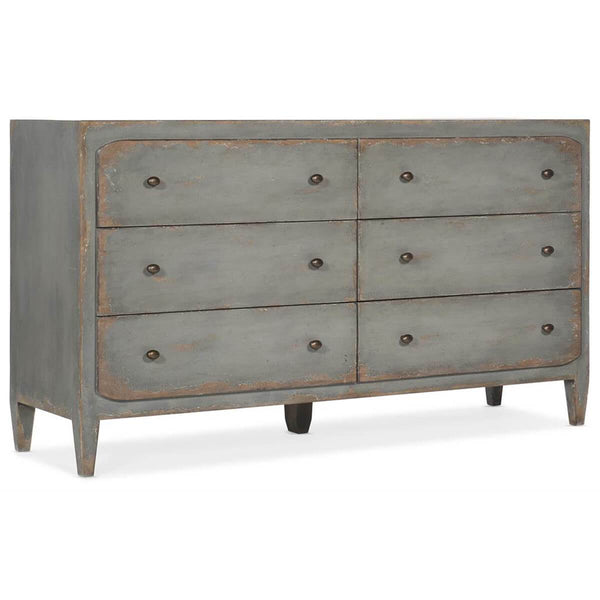 home fashion Ciao Bella 6 Drawer Dresser Speckled Gray