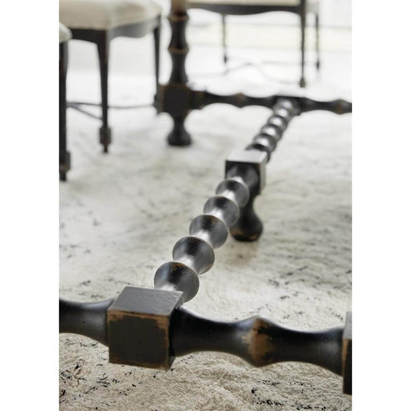 Home Fashion Ciao Bella 84" Trestle Dining Table Flaky White/Black Base