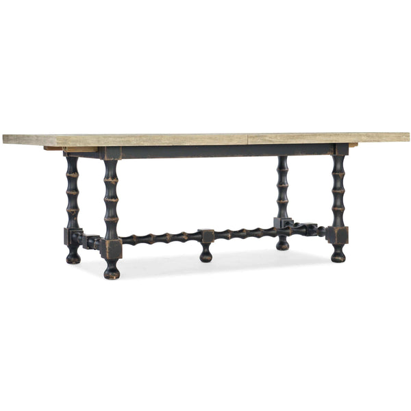 home fashion Ciao Bella 84" Trestle Dining Table Flaky White/Black Base