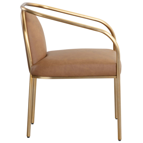 Home Fashion Cicero Leather Dining Chair Milliken Cognac Set Of 2