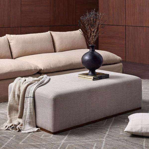 Home Fashion Clive Rectangular Ottoman Gibson Taupe By Four Hands