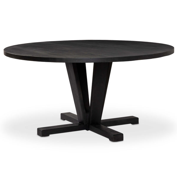 Home Fashion Cobain 60" Round Dining Table Flint Black By Four Hands