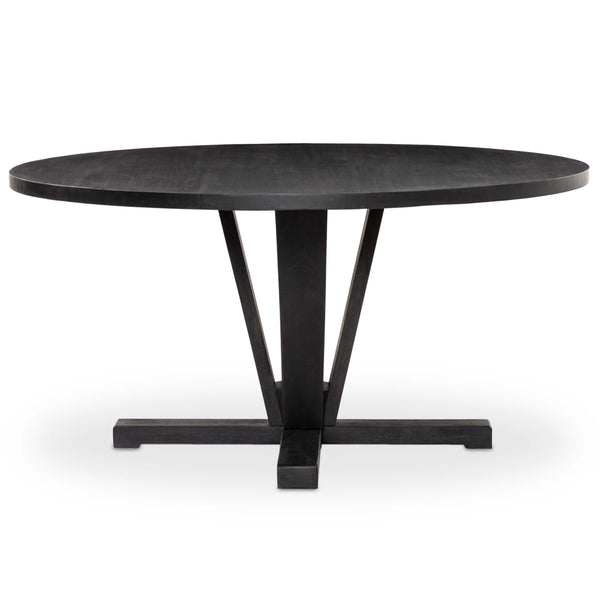 home fashion Cobain 60" Round Dining Table Flint Black by Four Hands