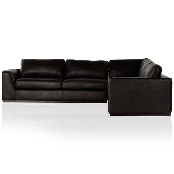 Home Fashion Colt 3 Piece Leather Sectional Heirloom Cigar By Four Hands