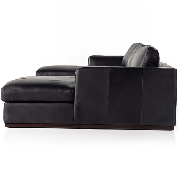 Home Fashion Colt 3 Piece Leather U Sectional Heirloom Black By Four Hands