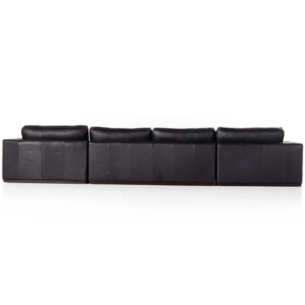 Home Fashion Colt 3 Piece Leather U Sectional Heirloom Black By Four Hands