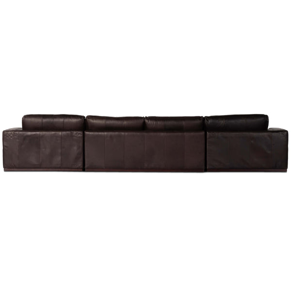 Home Fashion Colt 3 Piece Leather U Sectional Heirloom Cigar By Four Hands