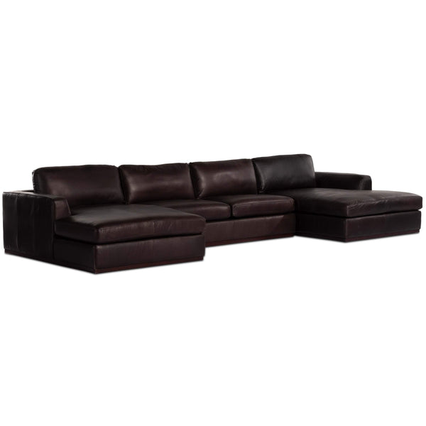home fashion Colt 3 Piece Leather U Sectional Heirloom Cigar by Four Hands