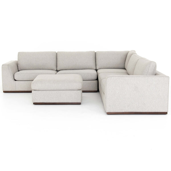 Home Fashion Colt 3-Piece Sectional W/ Ottoman Aldred Silver By Four Hands