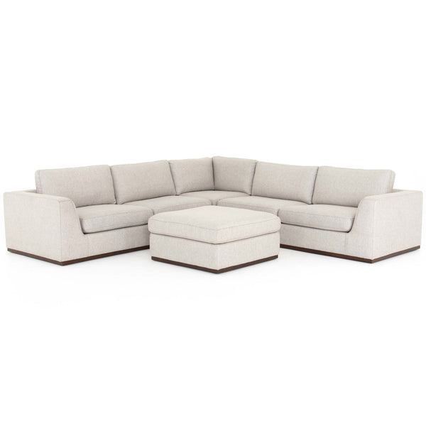 home fashion Colt 3-Piece Sectional w/ Ottoman Aldred Silver by Four Hands