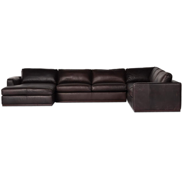 Home Fashion Colt 4 Piece Leather Sectional Heirloom Cigar By Four Hands