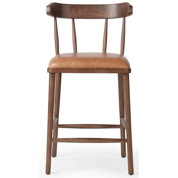 Home Fashion Colter Leather Counter Stool Chaps Saddle By Four Hands