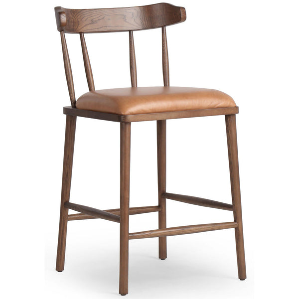 Home Fashion Colter Leather Counter Stool Chaps Saddle By Four Hands