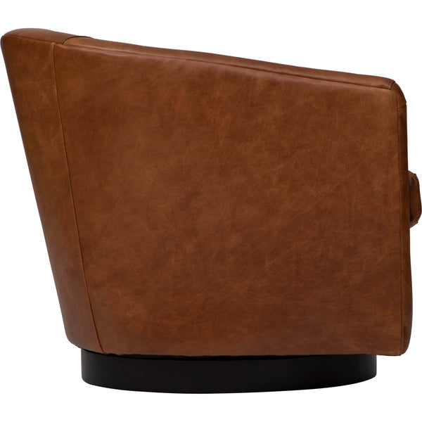Home Fashion Coltrane Leather Swivel Chair Laguna Cognac