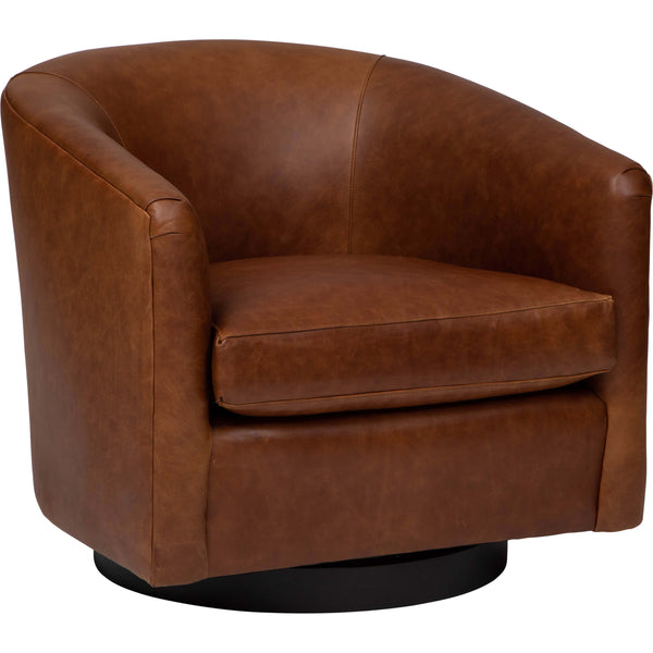 home fashion Coltrane Leather Swivel Chair Laguna Cognac