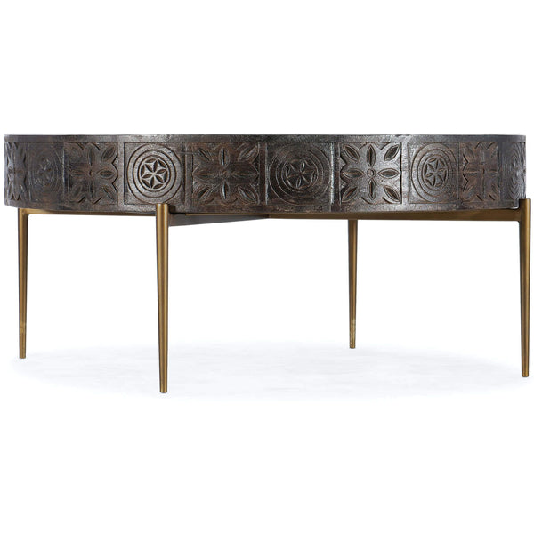 home fashion Commerce & Market Carved Round Cocktail Table