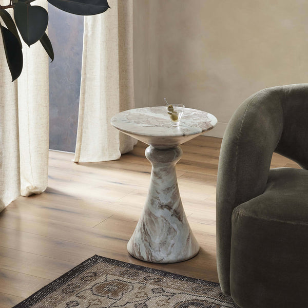 Home Fashion Connie End Table Sawar Marble By Four Hands